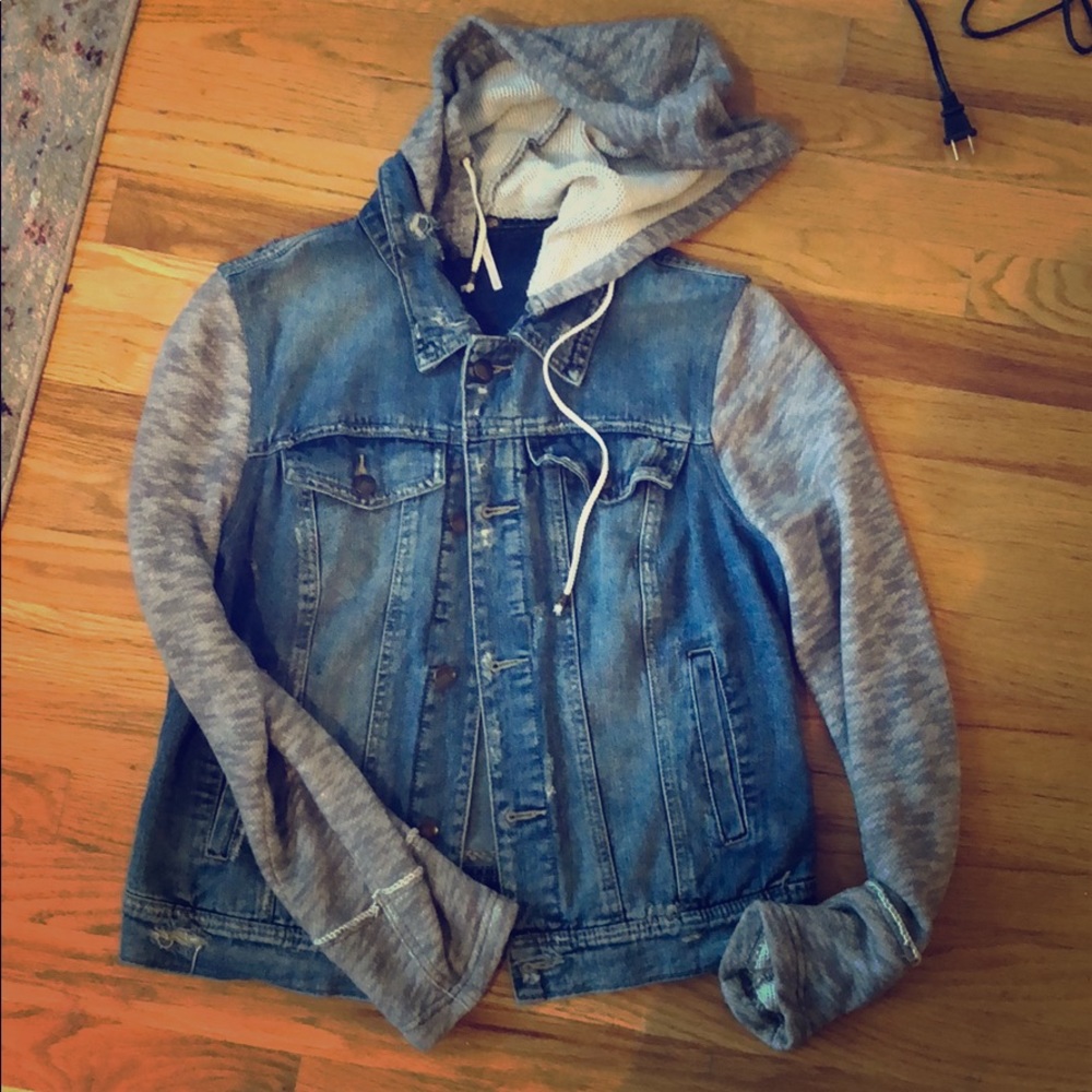 Free people denim/knit combo jacket